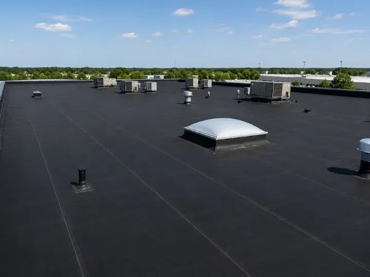 Low-Slope EPDM Flat Roof & Skylights